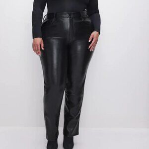 Good American Black Faux Leather Pants